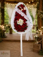 Kırmızı Beyaz Gerbera Düğün ve Açılış Çelengi