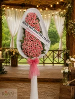 Pembe Gerbera Düğün ve Açılış Çelenk