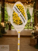 Sarı Cinya Düğün ve Açılış Çelenk | Royal Flowers