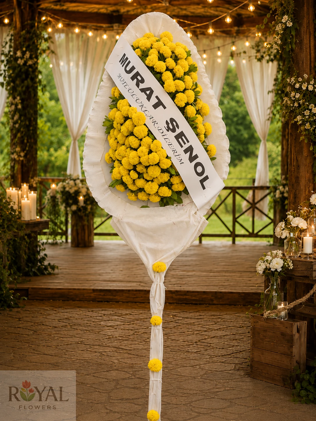 canli-sari-cinya-dugun-acilis-celengi.webp Sarı Cinya Düğün ve Açılış Çelenk | Royal Flowers - Görsel 1
