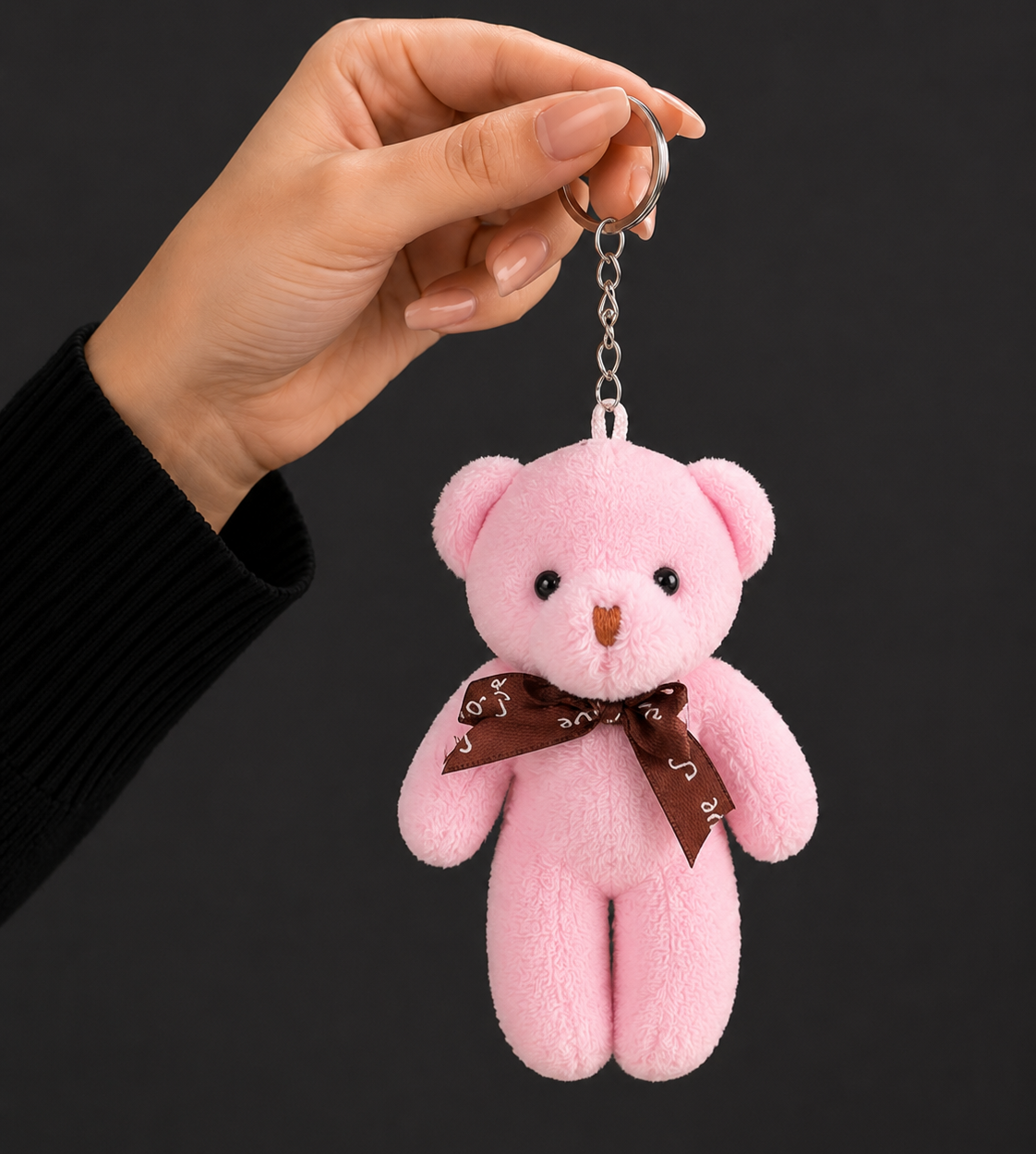 10 Cm Pembe Peluş Ayıcık Anahtarlık | Royal Flowers İzmir