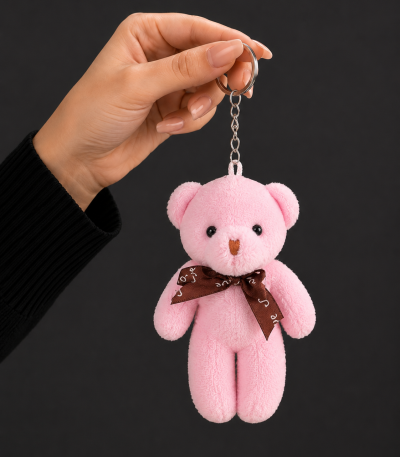 10 Cm Pembe Peluş Ayıcık Anahtarlık | Royal Flowers İzmir