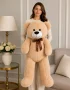 100 cm 1 metre büyük boy bej peluş ayıcık kahverengi fiyonklu Royal Flowers İzmir