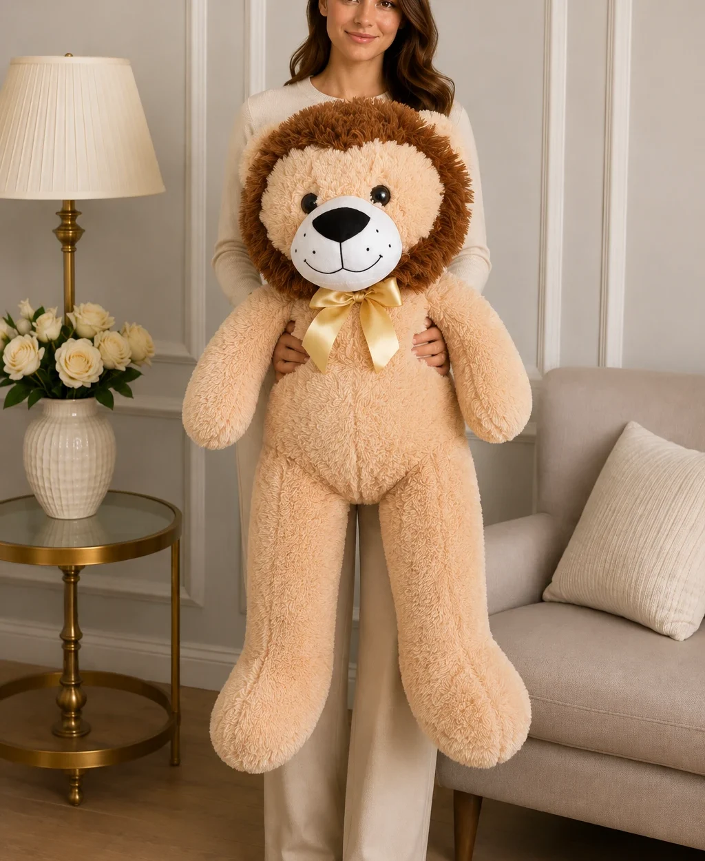 100 cm aslan peluş oyuncak Royal Flowers İzmir