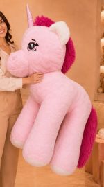 100 cm pembe unicorn peluş oyuncak Royal Flowers İzmir