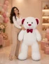 150 cm büyük boy beyaz peluş ayıcık kırmızı fiyonklu Royal Flowers İzmir