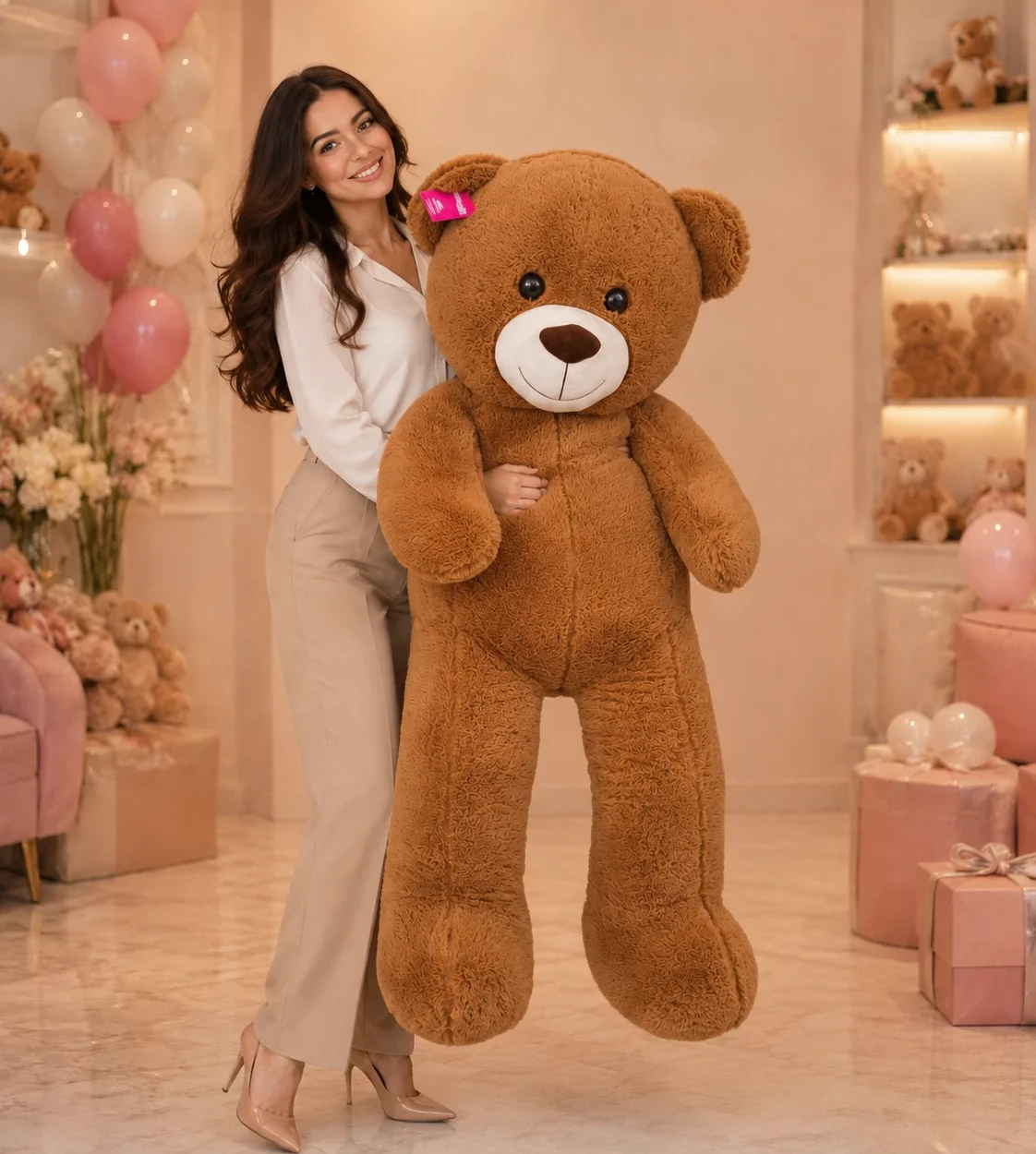 150 cm büyük boy kahverengi peluş ayıcık Royal Flowers İzmir