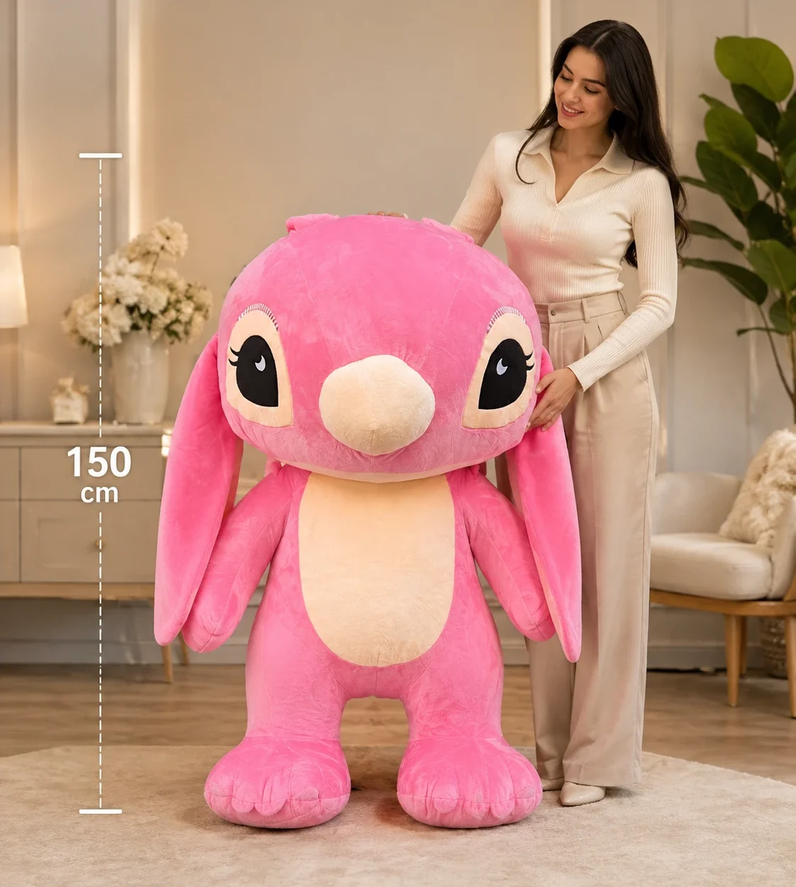 150 cm büyük boy pembe karakter peluş oyuncak Royal Flowers İzmir