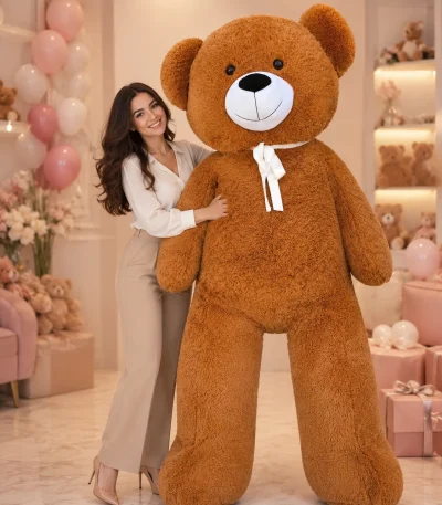 2 metre 200 cm dev boy premium kahverengi peluş ayıcık Royal Flowers İzmir