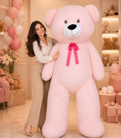 2 metre 200 cm dev boy premium pembe peluş ayıcık Royal Flowers İzmir