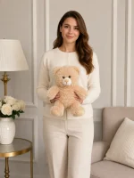 25 cm bej küçük peluş ayıcık Royal Flowers İzmir