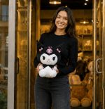 30 cm siyah pembe Kuromi peluş oyuncak Royal Flowers İzmir