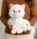 35 cm miyavlayan sesli beyaz peluş oyuncak kedi Royal Flowers İzmir
