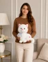 35 cm miyavlayan sesli beyaz peluş oyuncak kedi Royal Flowers İzmir