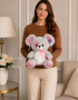 35 cm pembe detaylı gri koala peluş oyuncak Royal Flowers Buca İzmir