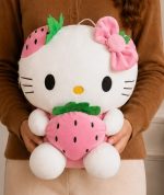 40 cm pembe çilekli pembe fiyonklu Hello Kitty peluş oyuncak Royal Flowers İzmir