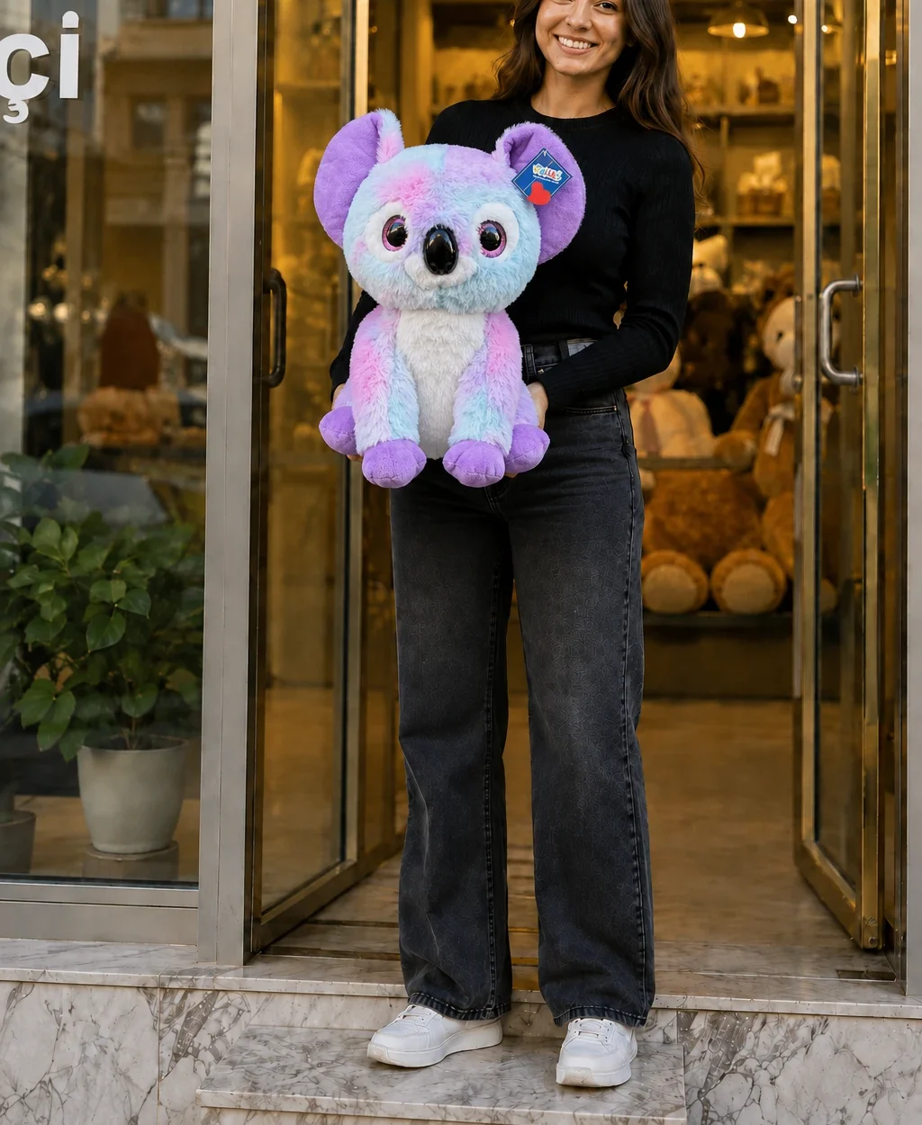40 cm renkli mor mavi pembe koala peluş oyuncak Royal Flowers İzmir
