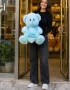 45 cm Little Prince mavi kalpli peluş ayıcık Royal Flowers İzmir