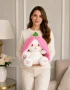 50 cm Fermuarlı Çilek Tavşan Peluş Oyuncak