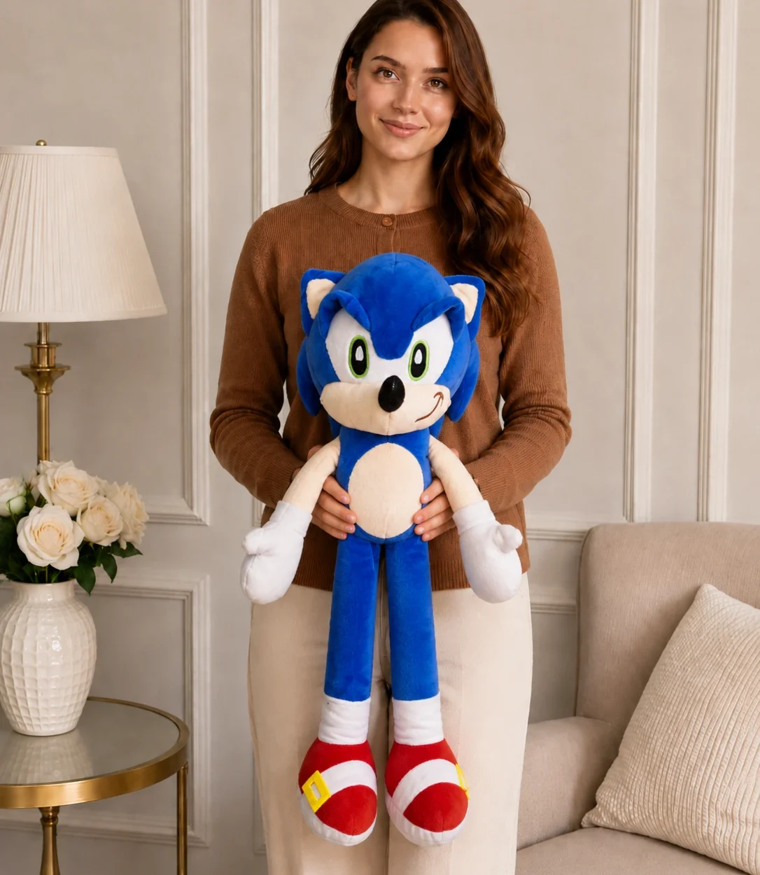 60 cm Sonic peluş oyuncak büyük mavi karakter peluş Royal Flowers İzmir