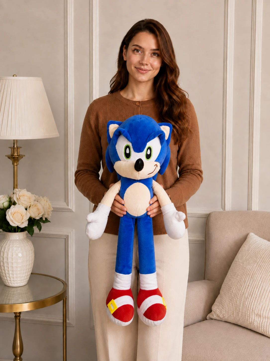 60 cm Sonic Peluş Oyuncak 60 cm Sonic peluş oyuncak büyük mavi karakter peluş Royal Flowers İzmir
