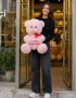 45 cm Little Princess pembe kalpli peluş ayıcık Royal Flowers İzmir