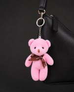 🧸 10 CM ANAHTARLIK PEMBE PELUŞ AYICIK - Görsel 3