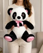 🐼🩷 45 CM PANDA PEMBE DETAYLI  PELUŞ - Görsel 3