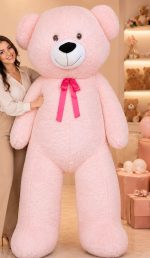 🧸👑💗 2 METRE DEV BOY PREMIUM PEMBE PELUŞ AYICIK - Görsel 3