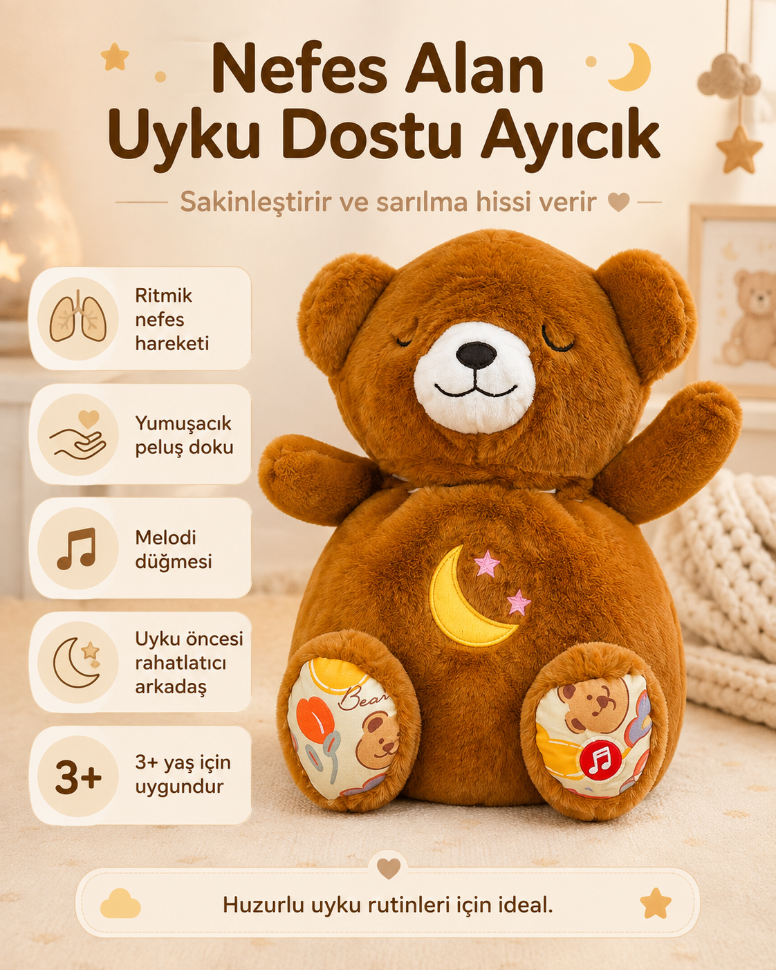nefes-alan-kahverengi-ayicik-pelus-oyuncak-izmir.webp (2) 🧸🌙 NEFES ALAN KAHVERENGİ AYICIK PELUŞ OYUNCAK – UYKU ARKADAŞI - Görsel 1